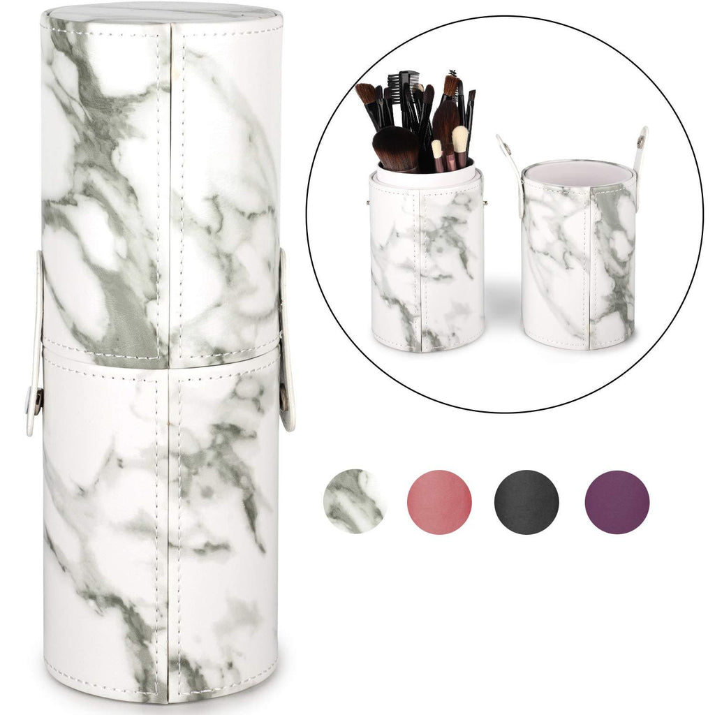 [Australia] - Makeup Brush Holder Travel Brushes Case Bag Cup Storage Dustproof for Women and Girls (Marble) A-Marble 