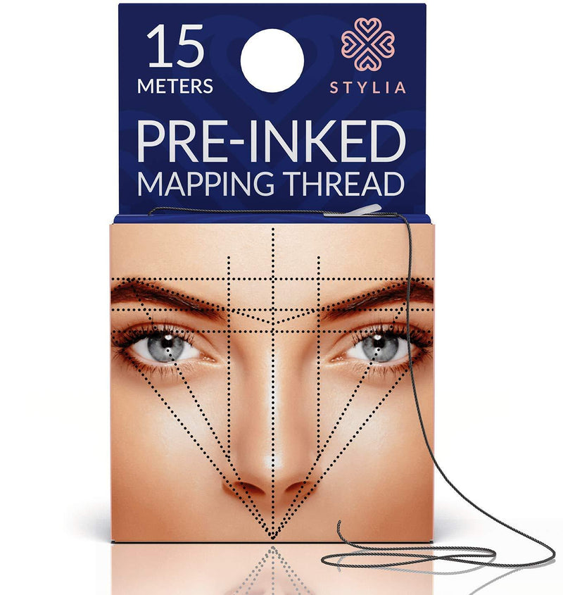 [Australia] - Microblading Supplies Pre-Inked Eyebrow Mapping String – 15 Meters - Ultra-Thin, Mess-Free Thread, Create a Crisp, Spot-on Brow Map Every Time – Hypoallergenic, Cosmetic Grade For Permanent Makeup 1 Pack 