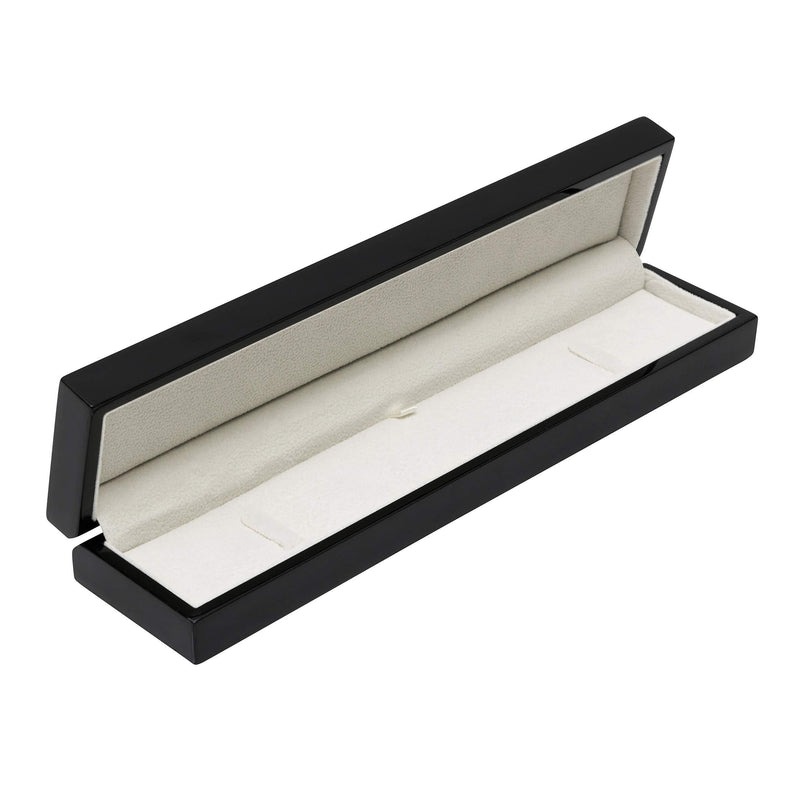 [Australia] - Noble Black Piano Wood Bracelet Jewelry Box with Two Piece Packer with Ribbon for Engagement, Proposal, Wedding Gift or Special Occasions Bracelet Box 
