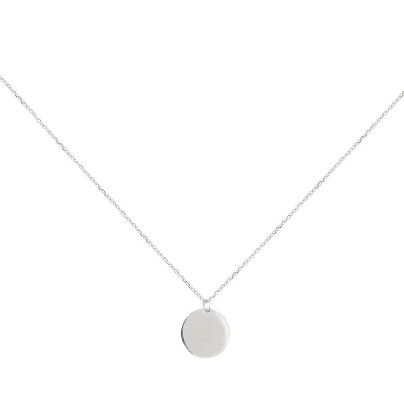 [Australia] - Round Gold Coin Pendant Necklace for Women Girls 925 Sterling Silver 18K Gold Plated Simple Small Full Moon Minimalist Geometric Disk Circle Chain Delicate Choker Jewelry Best Friend Fashion Gifts Box 