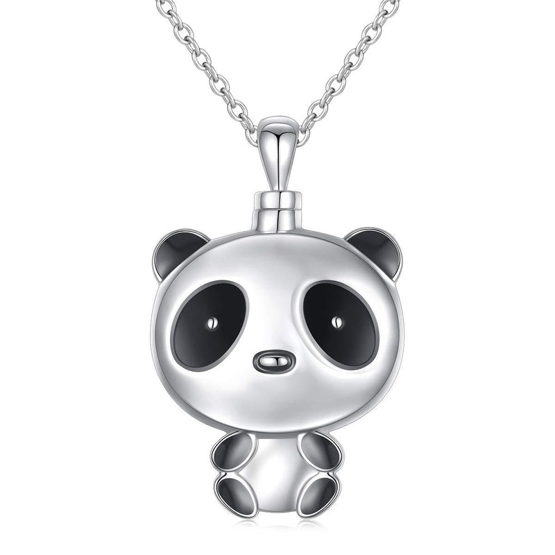 [Australia] - DAOCHONG 925 Sterling Silver Cremation Jewelry Forever in My Heart Ashes Keepsake Urns Pendant Necklace for Women, 20 Inch Rolo Chain 02_Panda 