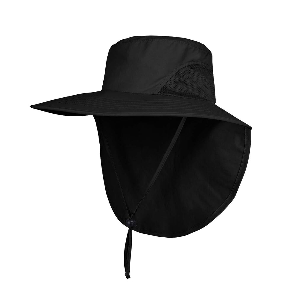 [Australia] - Orolay Unisex Outdoor Hats Sun Protection Fishing Hat Wide Brim Neck Flap UPF 50+ Black 