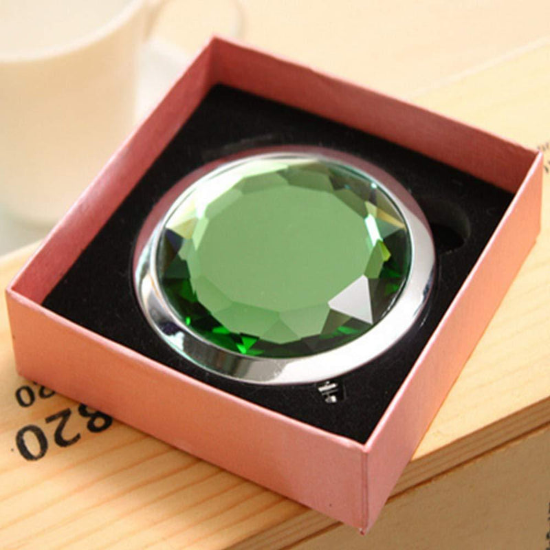 [Australia] - Portable Foldable Pocket Metal Makeup Compact Mirror Woman Cosmetic Mirror Double Sides, Bridesmaid Purse Pocket Makeup Mirror, Infinite Love, Affection, Unique Birthday Gift for Her (Green) Green 