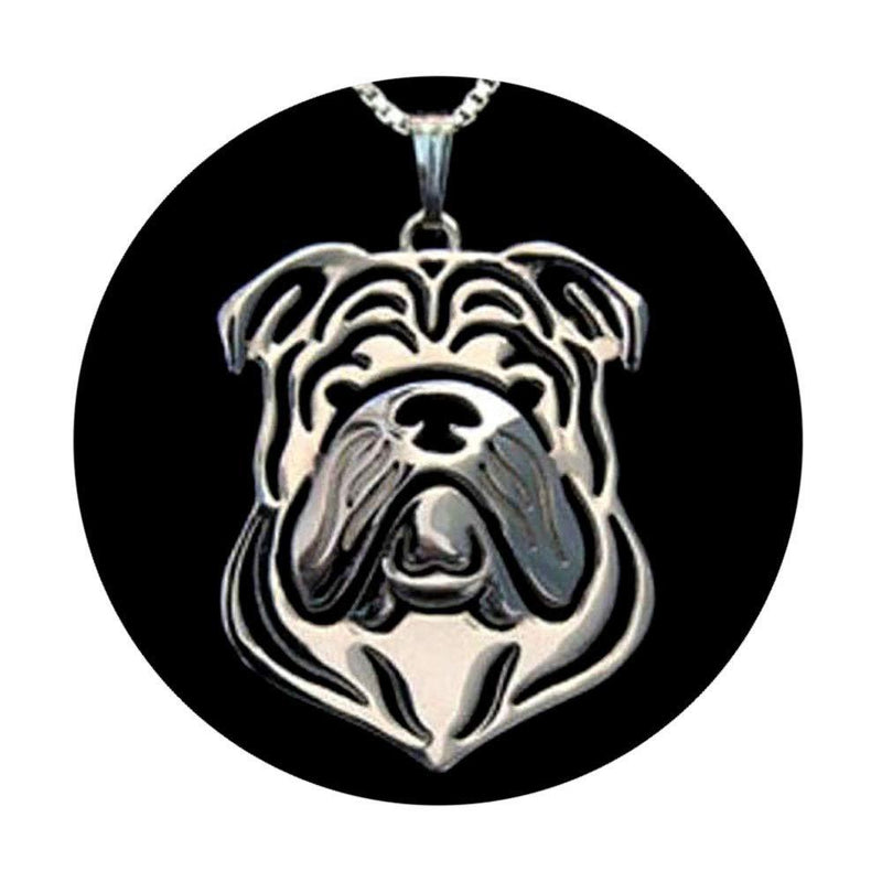 [Australia] - Bulldog Sterling Silver Necklace Dangle Earrings Set by Ginger Lyne Ears Down Puppy Dog Pet Pendant Box Chain Doggie Animal Paw Print Heart Jewelry for Mom Women Girls Teens 