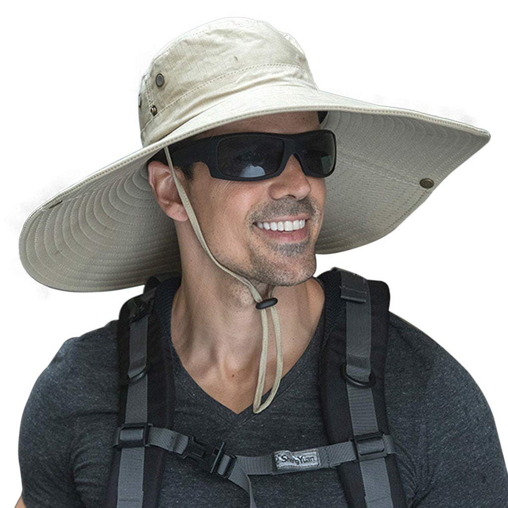 [Australia] - Super Wide Brim Men Fishing Sun Hats, Garden Outdoor Travel Women Bucket Cap, Hiking Safari Boonie Hat A0ywmh3-beige 