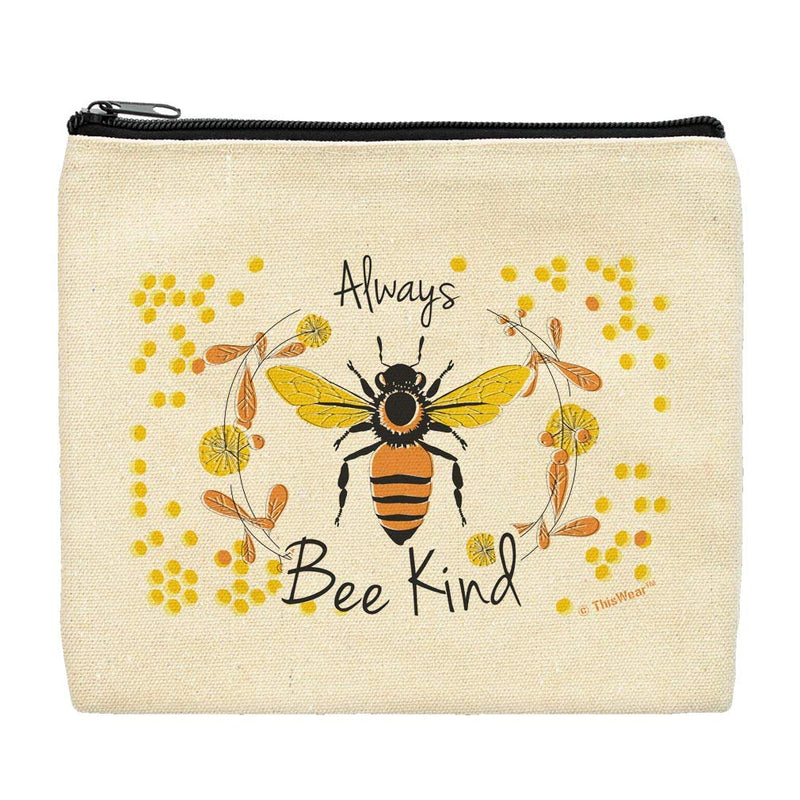 [Australia] - Cute Canvas Makeup Bag Always Bee Kind Bag Bee Makeup Bag Pencil Bag Travel Gifts Zip Makeup Bag 1-Pack 