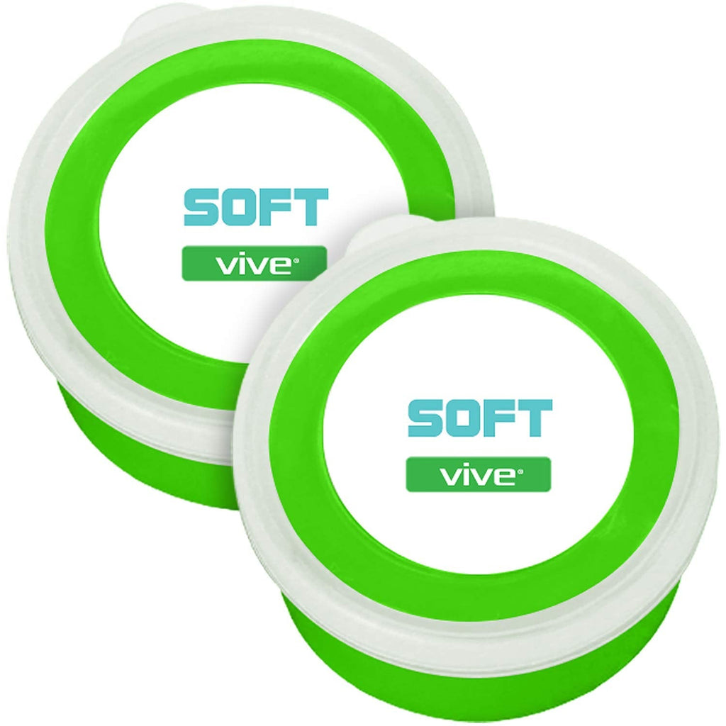 [Australia] - Vive Therapy Putty, Occupational Hand Tools (2 Pack) - Sensory Stress Relief - for Physical Exercise, Finger Pain, Grip Strength, Rehab, Arthritis, Adults, Forearms, Fidgeting, Motor Skills Green (Soft) 