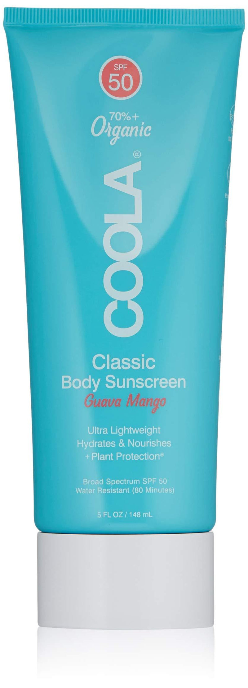 [Australia] - COOLA Organic Sunscreen & Sunblock Body Lotion, Skin Care for Daily Protection, Broad Spectrum SPF 50, Guava Mango 5 Fl Oz (Pack of 1) 