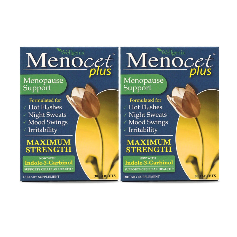 [Australia] - Wellgenix Menocet Plus Menopause Support Supplement (30 Tablets, 2 Pack) - Natural, Herbal Women's Daily Relief Multivitamin Tablets - Helps with Hot Flashes, Night Sweats, Mood Swings & Irritability 30 Count (Pack of 2) 