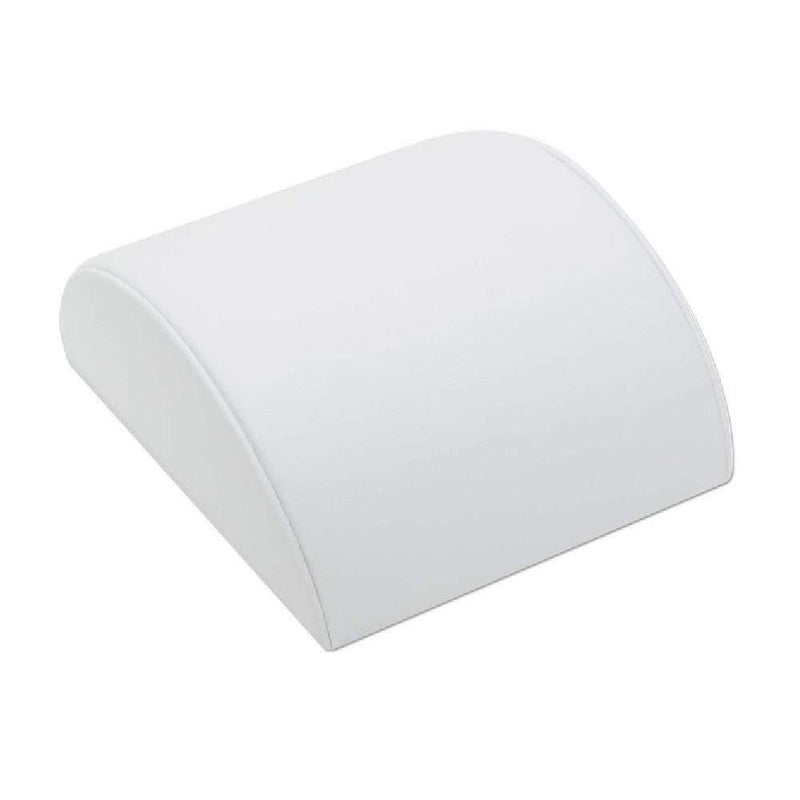 [Australia] - 888 Display - White Faux Leather Half Moon Bracelet Showcase Display Stand (3" x 5" x 2 1/2" H (76 x 127 x 63mm), White Faux Leather) 3" x 5" x 2 1/2"H (76 x 127 x 63mm) 