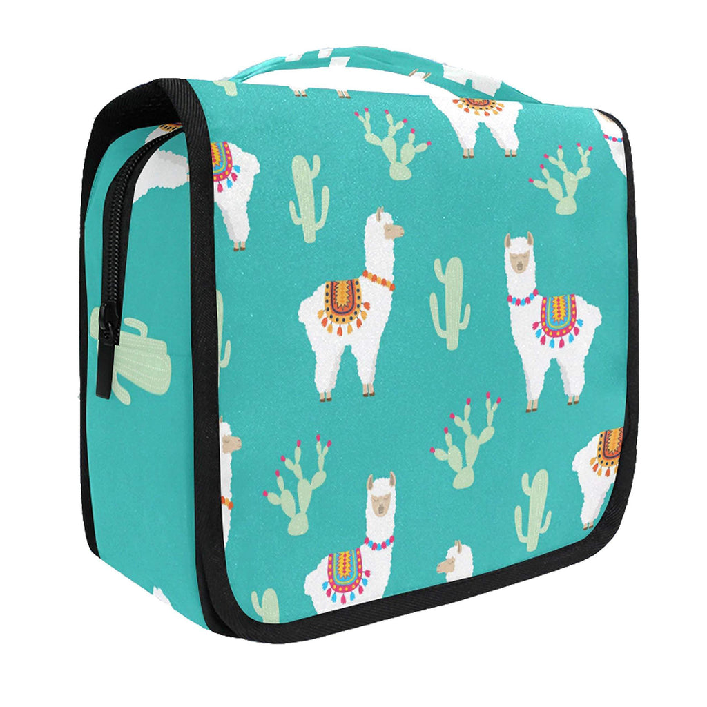 [Australia] - Hanging Travel Toiletry Bag Kit Makeup Case Cosmetics Organizer for Men Women Llama Alpaca And Cactus 