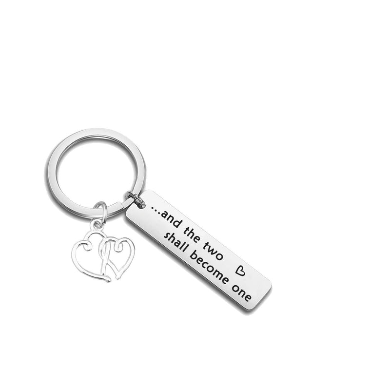 [Australia] - MYOSPARK Wedding Gift and The Two Shall Become One Christian Keychain Bridal Shower Engagement Gift for Newlywed Bride Groom And The Two Shall Become One Keychain 