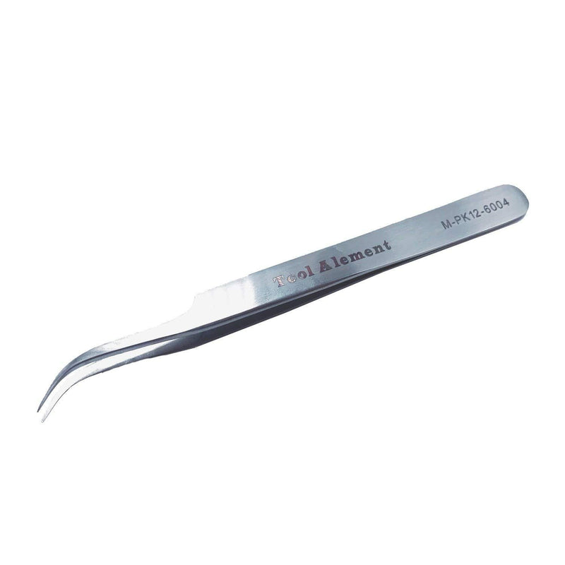 [Australia] - Tool Alement Canadian Stainless Steel 12cm Semi Curve Eyelash Tweezers M-PK12-6004 