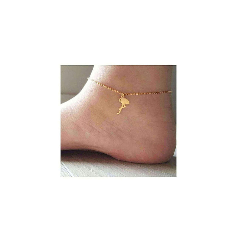 [Australia] - Delicate Gold Flamingo Anklet,Flamingo Necklace,Starfish Anklet,Whale Tail Anklets for Women 