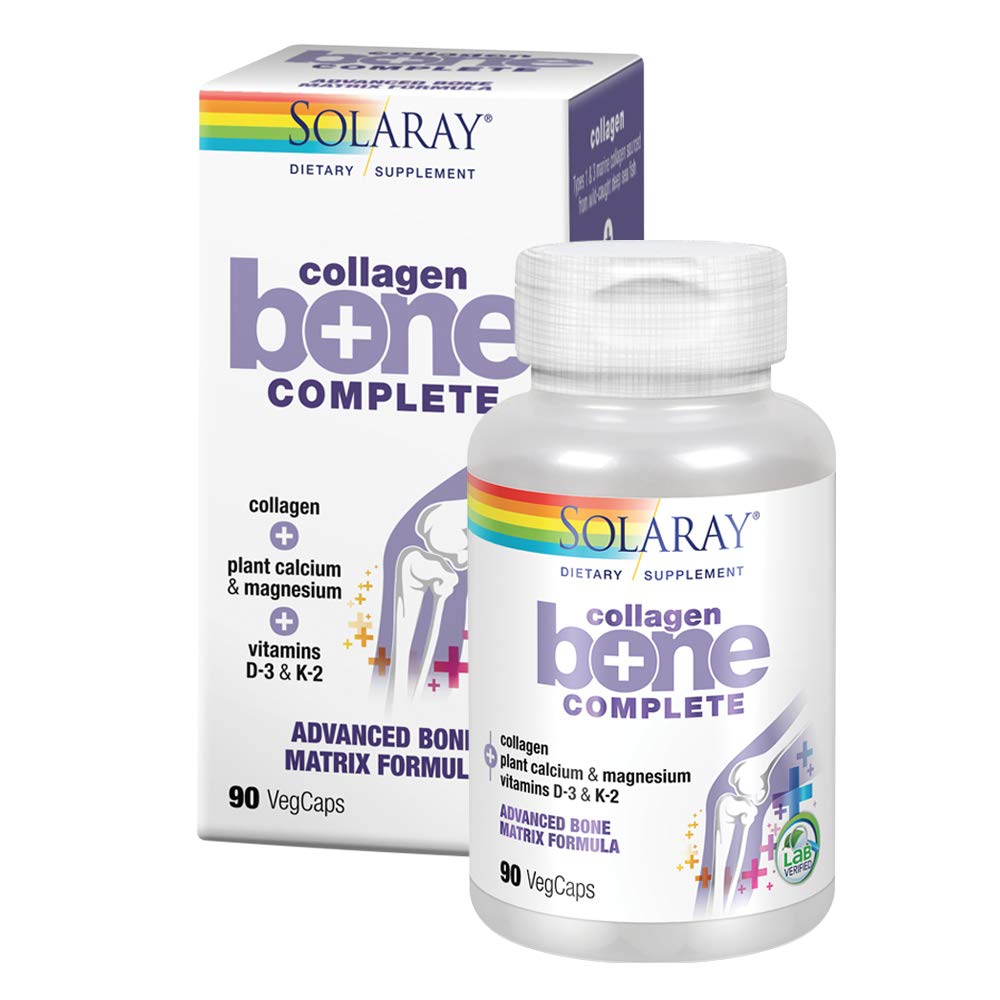 [Australia] - Solaray Collagen Bone Complete | Advanced Bone Matrix Formula with Plant Calcium & Magnesium | 30 Servings | 90 VegCaps 