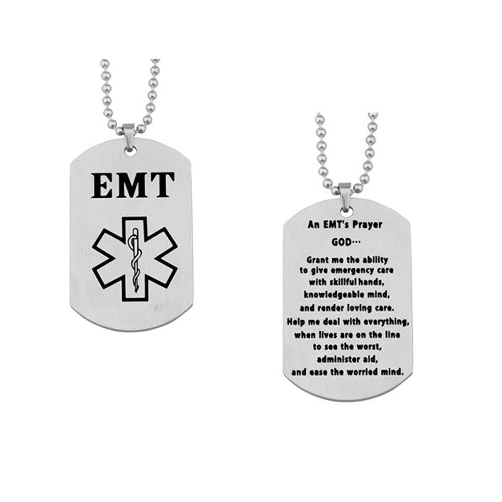 [Australia] - BNQL EMT Prayer Necklace Keychain Paramedic or EMT Steel Jewelry Gift 