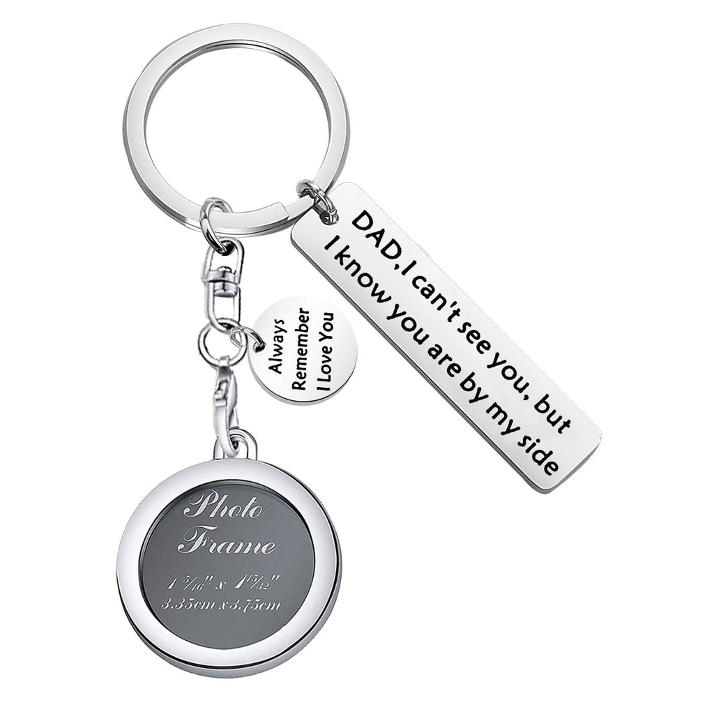 [Australia] - Father Keychain Memorial Gifts Dad I Can't See You But I Know You are by My Side in Memory of Dad keychain 2 