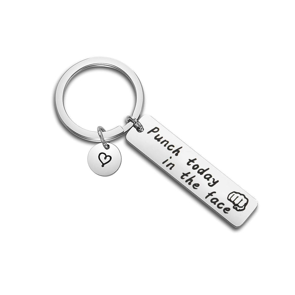 [Australia] - SEIRAA Motivational Quote Jewelry Punch Today in The Face Keychain Graduation Gift Self Care Gift for Her 