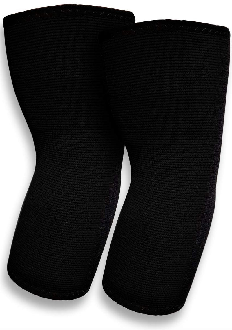 [Australia] - SB SOX Compression Elbow Brace (Pair) – Great Support That Stays in Place – for Tennis Elbow, Tendonitis, Arthritis, Golfers Elbow – Perfect for Weightlifting, Sports, Any Use Solid - Black Large 