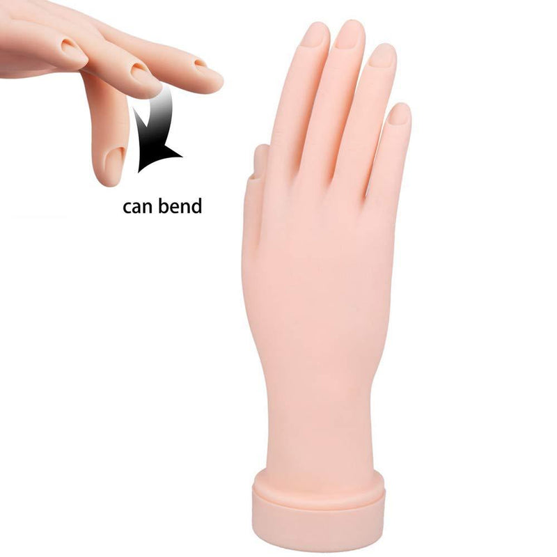[Australia] - Practice Hand for Acrylic Nails, Fake Hand for Nails Practice, Flexible Movable Fake Hand Manicure Practice Tool, Nail Art Training Practice 