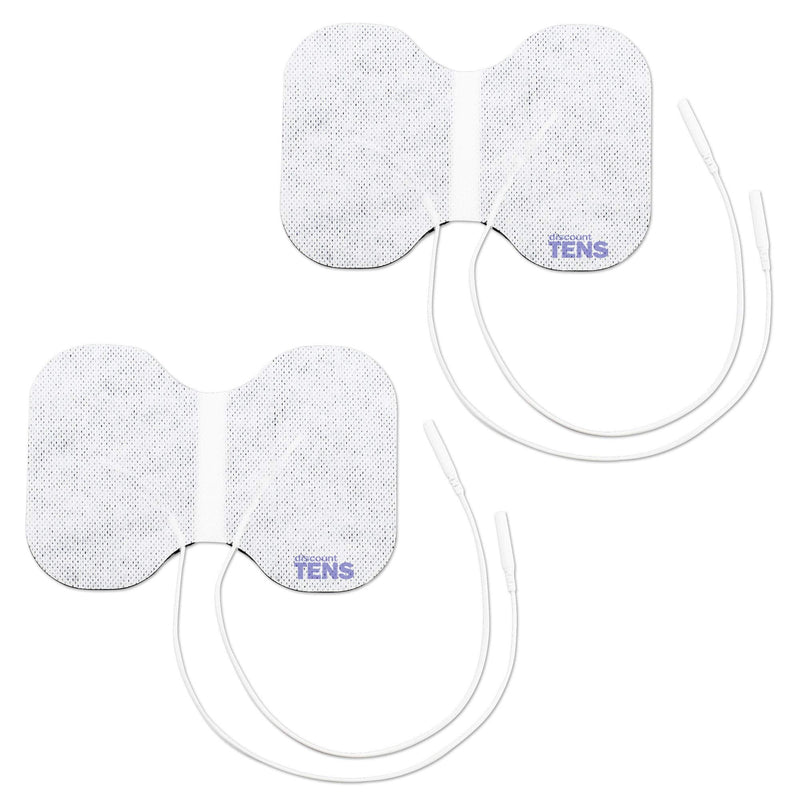 [Australia] - TENS Electrodes, 2 Premium Quality 4 inch x 6 inch Hourglass Self Adhesive Electrodes for TENS Units, Wired Butterfly TENS Unit Electrodes, Discount TENS Brand 