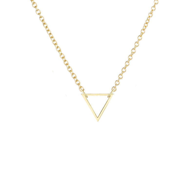 [Australia] - DeScount Dainty Geometric Pendant Necklace,Triangle,Circle,Square,Bar,Star Layering Pendant Necklaces for Women Triangle 