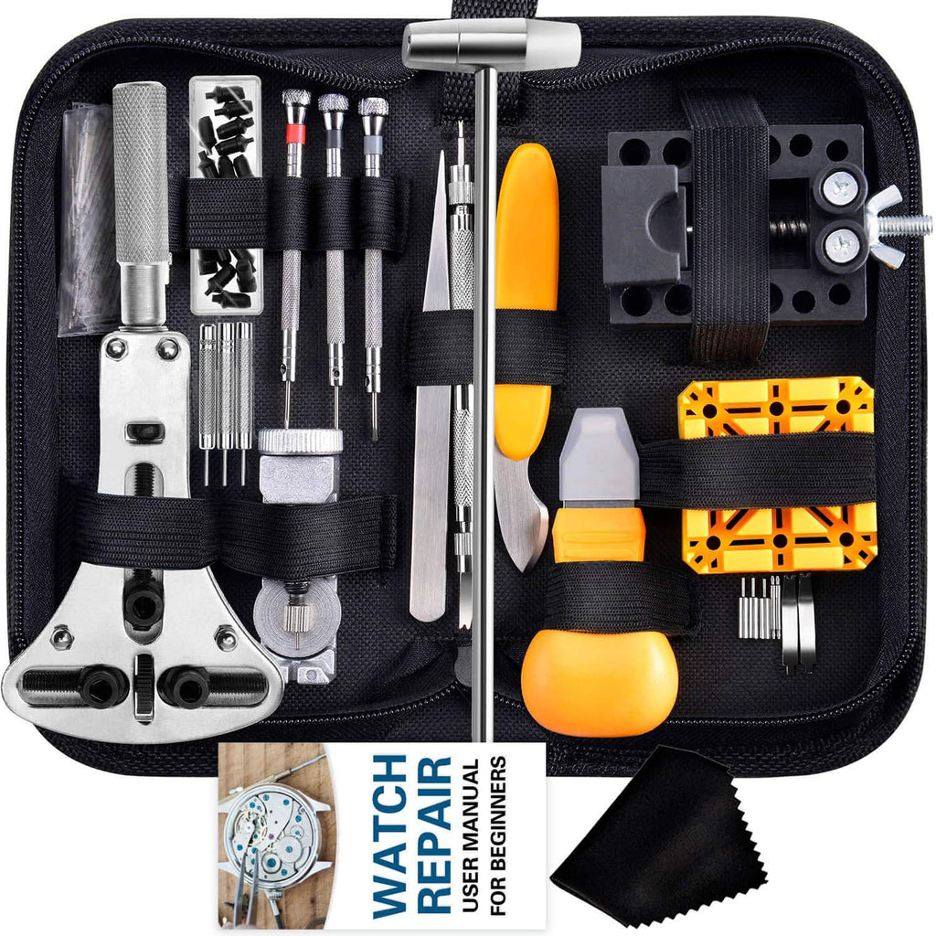 [Australia] - Watch Repair Kit, Anezus 187Pcs Watch Tool Kit with Watch Link Pin Remover Tools and Watch Back Case Removal Tools for Watch Strap Remover, Watch Battery Replacement, Watch Band Sizing, Watch Repair 