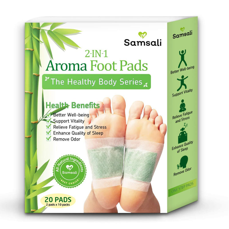[Australia] - Samsali Foot Pads, Upgraded 2 in 1 Nature Foot Pads, Rapid Foot Care and Pain Relief, Higher Efficiency than Foot Sleeve and Metatarsal Pads, Best Foot Pads for Foot Care, 20 Pads 