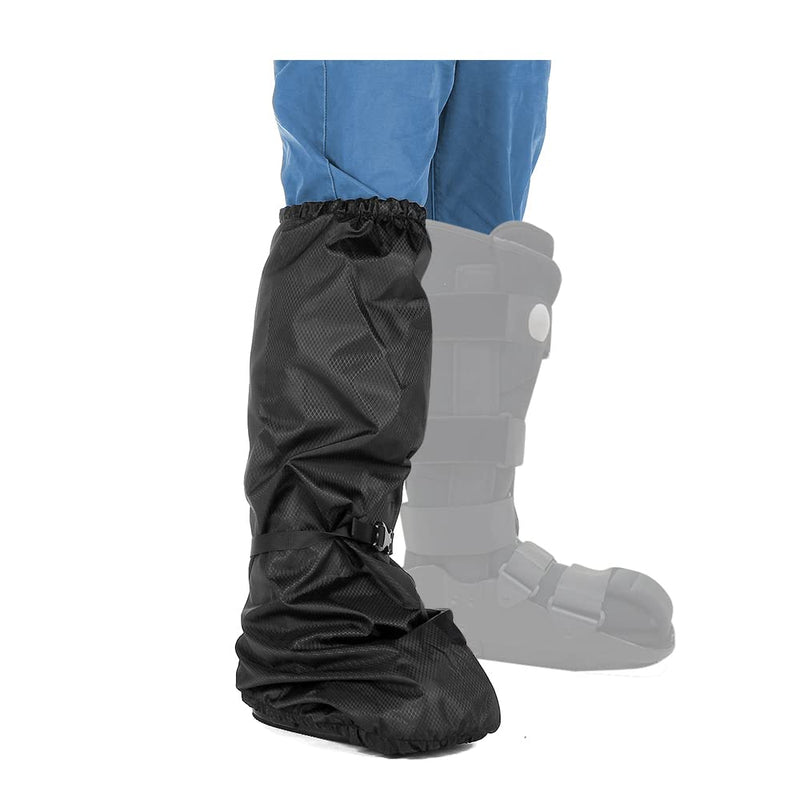 [Australia] - Walking Boot Cover Orthopedic Medical Air Walker Boot Foot Cast Cover for Ankle Fracture Rain Winter Snow Boot Covers Women Men Waterproof Tall Boot Protector Reusable Accessories (Black) Black 