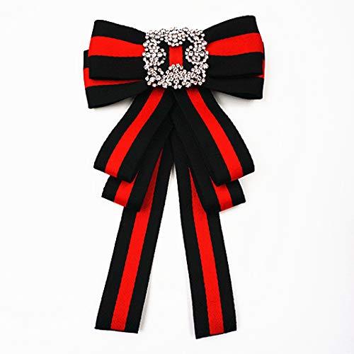 [Australia] - ladies girl bowknot bow tie suit shirt tie pins necktie pin brooch pre-tied ribbon brooches for Christmas (black/SR138) 