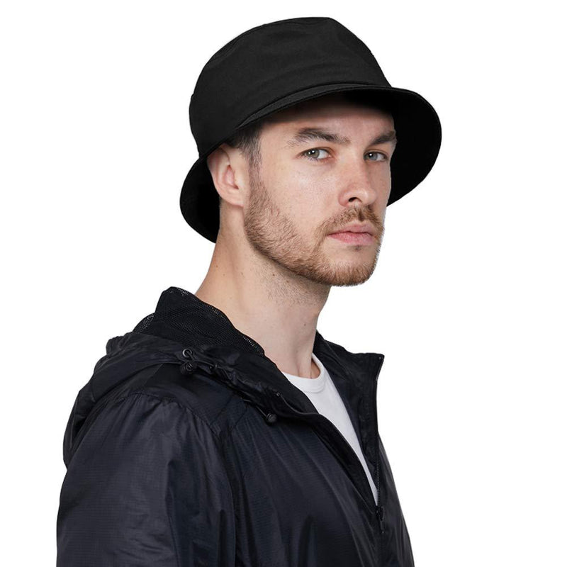 [Australia] - DOCILA Waterproof Bucket Hats for Men Plain Color Outdoor Fisherman Sun Caps A-black 