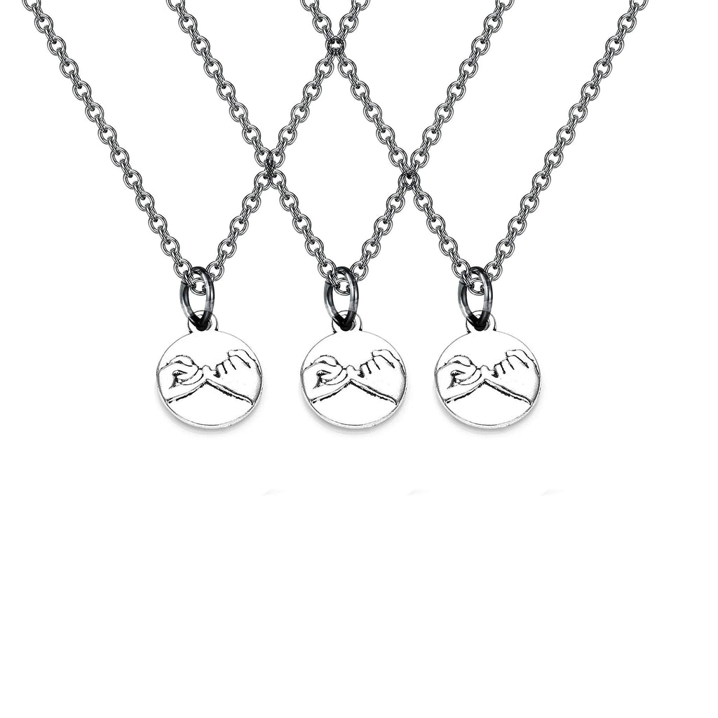 [Australia] - FUSTMW 3 Pinky Promise Necklace Pinky Swear Best Friends Gift Sisters Necklaces Friendship Jewelry 