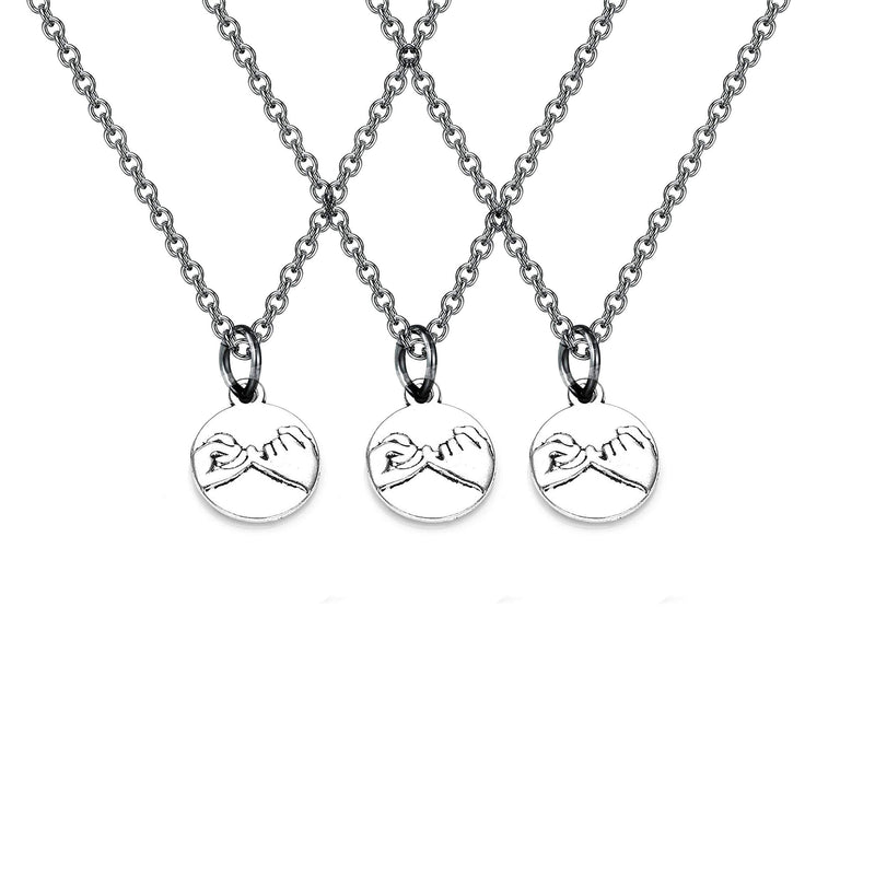 [Australia] - FUSTMW 3 Pinky Promise Necklace Pinky Swear Best Friends Gift Sisters Necklaces Friendship Jewelry 