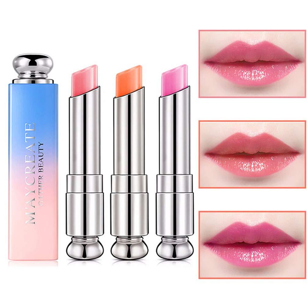 [Australia] - Pack of 3 Crystal Jelly Lipstick, Firstfly Long Lasting Nutritious Lip Balm Lips Moisturizer Magic Temperature Color Change Lip Gloss (3 Pack) A 