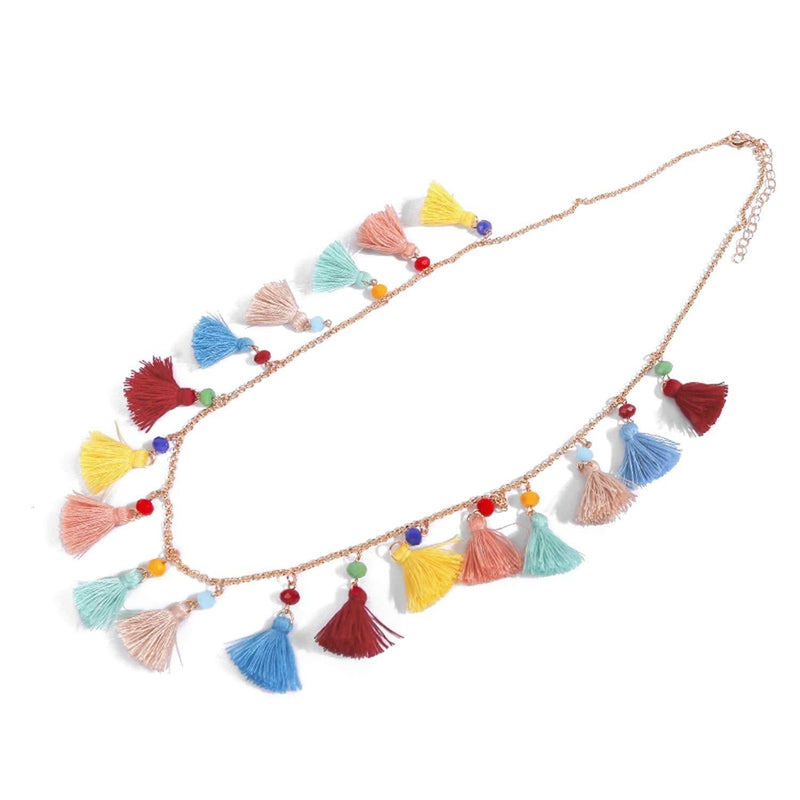 [Australia] - LOXASUM Long Necklace Bohemian Multi-Colored Tassel Elegant Jewelry Choker Adjustable for Women Girls Ladies Gift for Mother's Day Birthday Christmas Holidays LIGHT 