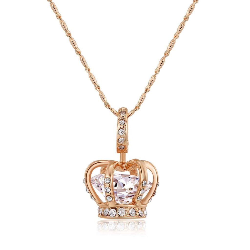 [Australia] - CF100 Queen Crown Jewelry Series Gift Set Rose Gold Necklace 