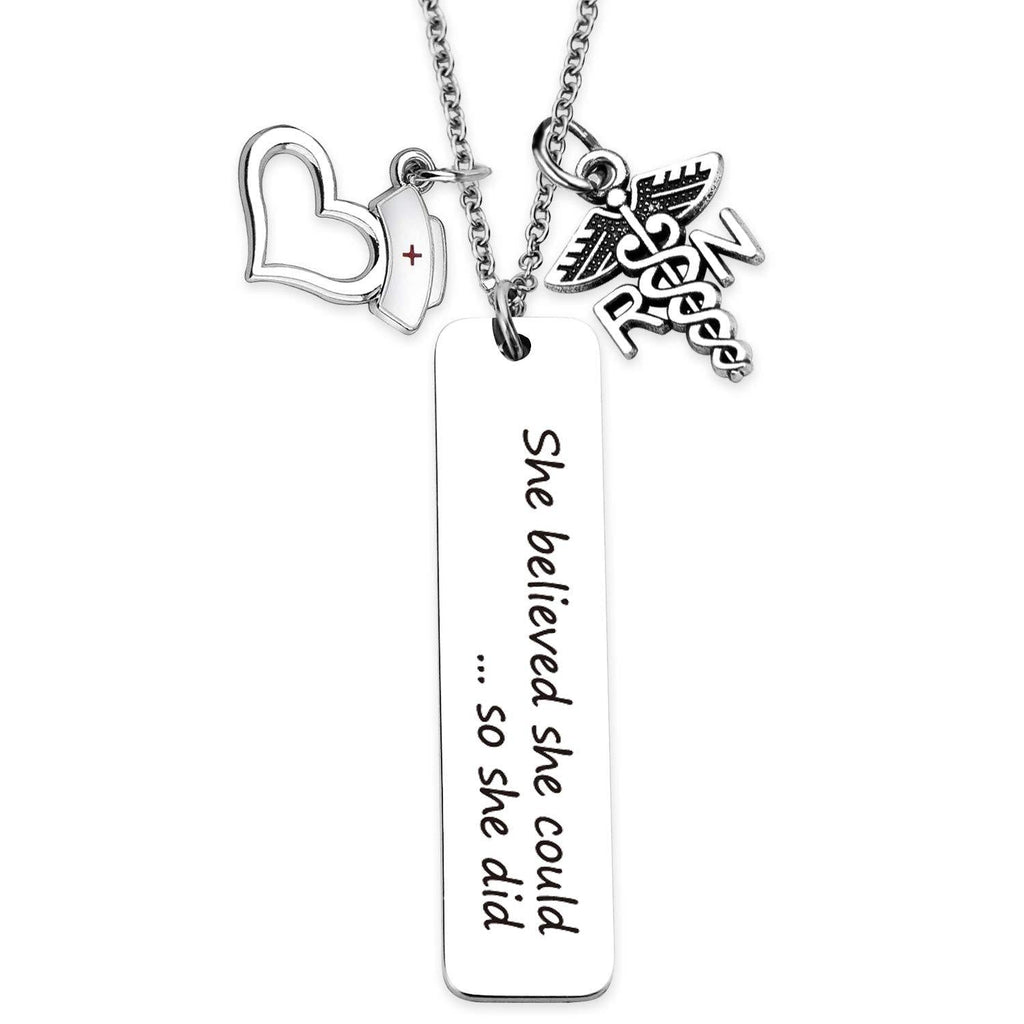 [Australia] - EIGSO Nurse Keychain Nurse Graduation Gift She Believed She Could So She Did Inspirational Jewelry RN LPN Gift Medical Student Gift for Nurse RN NL 