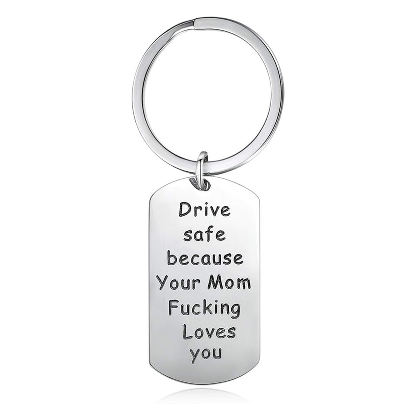 [Australia] - Inspirational Birthday Keychian From Mom for Son Daughter Drive Safe Keychains Anniversary Keyring 