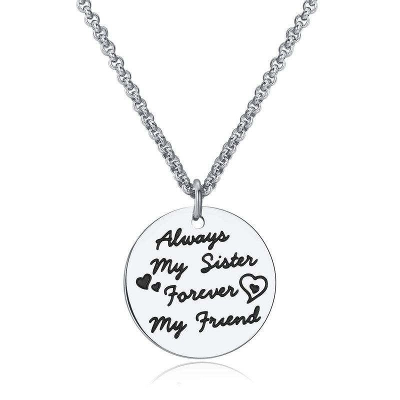 [Australia] - CF100 Sisters Jewelries Sisters Necklaces Sisters Bracelets Series Silver Always My Sister Forever My Friend Necklace 