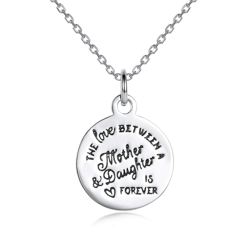 [Australia] - EPIRORA Sterling Silver Necklace for Women- Mother's Day Birthday Gift 925 Sterling Silver Necklace for Mother Daughter Grandma, Always My Mother Forever My Friend Pendant 2# The love between mother & daughter is forever necklace 