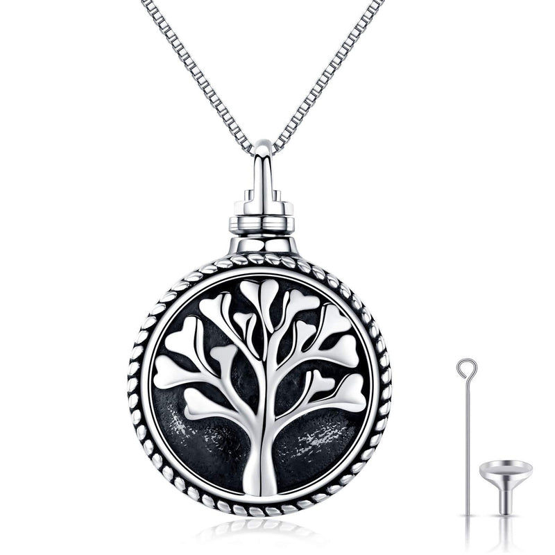 [Australia] - Urn Necklaces for Ashes Oxidized Silver 925 for Women,Cremation Jewelry for Ashes Keepsake Memorial Pendant Necklace Gifts for Best Friends A-Forever in the Heart 