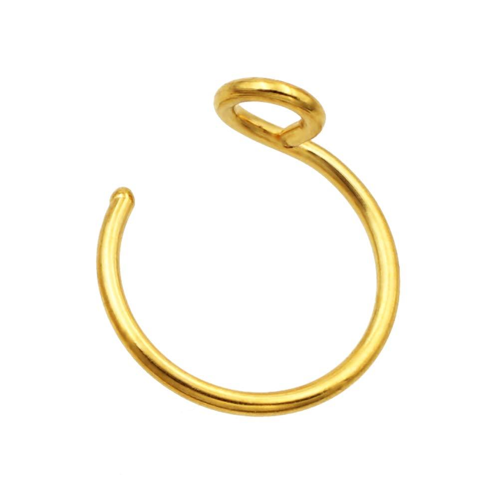 [Australia] - FANSING Fake Nose Ring 20g Faux Nose Hoop Nose Piercing Jewelry 8mm Septum Ring Lip Rings 1pc Gold 