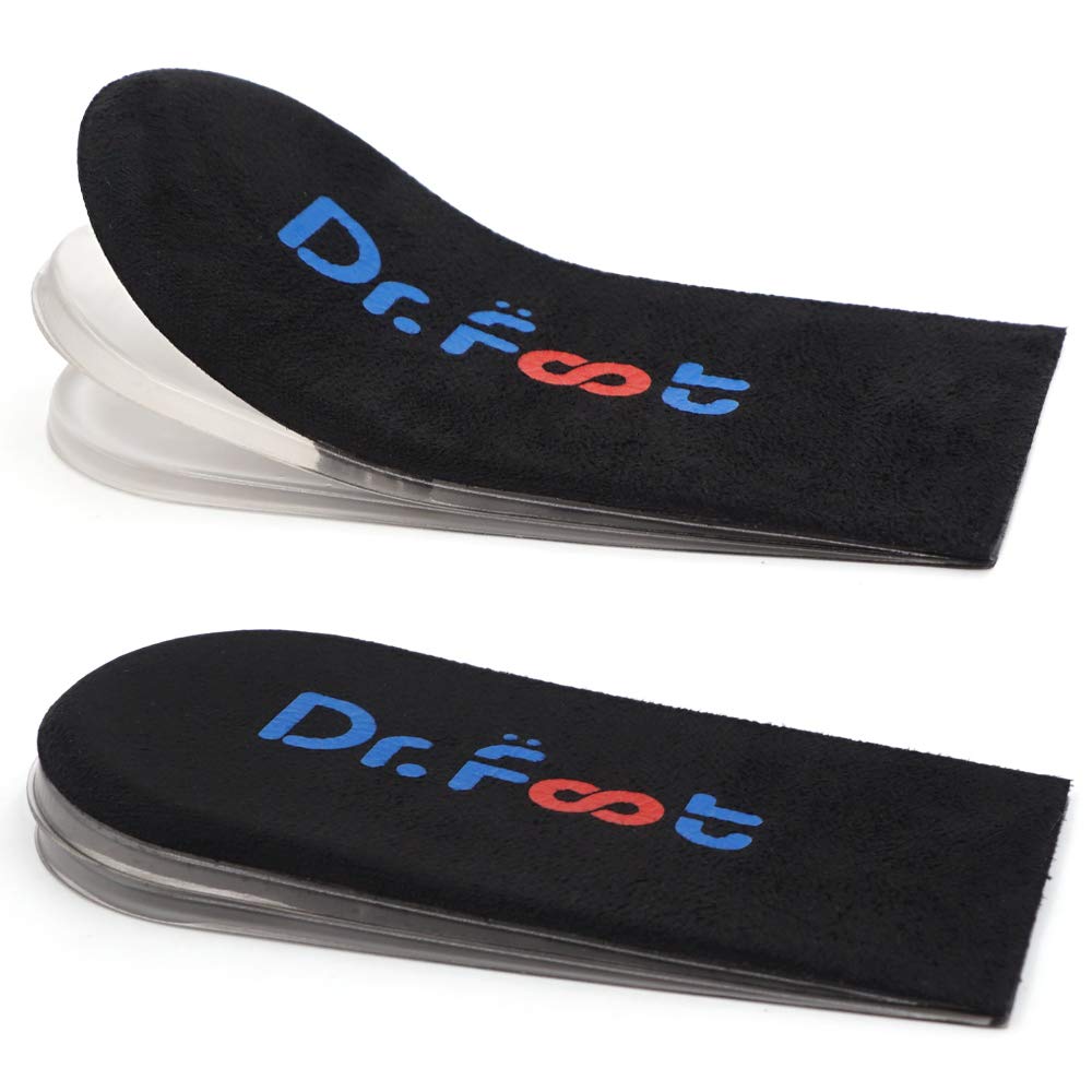 [Australia] - Dr.Foot Adjustable Orthopedic Heel Lift Inserts, Height Increase Insole for Leg Length Discrepancies, Heel Spurs, Heel Pain, Sports Injuries, and Achilles tendonitis (Black, 3 Layers) Black 3 Layers: Small-Women's 4.5-9.5|Men's 6-8.5 