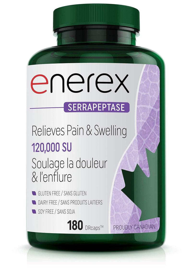 [Australia] - ENEREX Serrappetase 120,000SU - Relieves Pain & Swelling, 180 DRcaps 