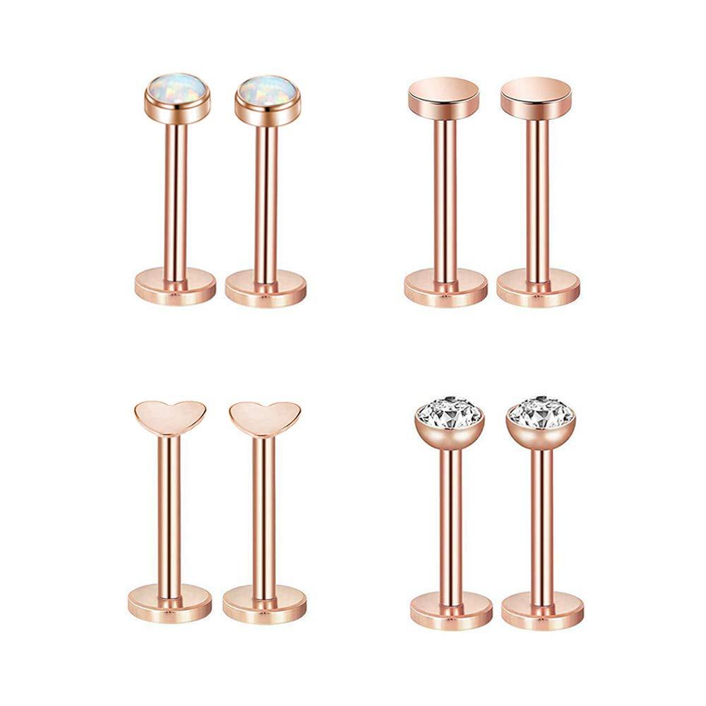 [Australia] - Gnoliew 16G 316L Stainless Steel Labret Monroe Lip Ring Studs Cartilage Helix Tragus Nose Piercing A1,8mm 