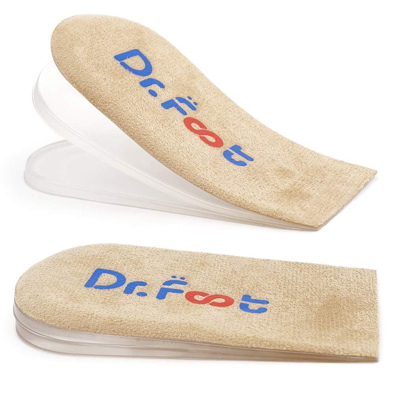[Australia] - Dr.Foot Adjustable Orthopedic Heel Lift Inserts, Height Increase Insole for Leg Length Discrepancies, Heel Spurs, Heel Pain, Sports Injuries, and Achilles tendonitis (Beige, 3 Layers) Beige 3 Layers: Small-Women's 4.5-9.5|Men's 6-8.5 