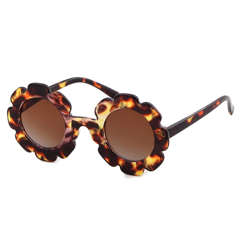 [Australia] - Kids Sunglasses Round Flower UV400 Protection Colorful Glasses for Children Girl Boy A Tortoise 