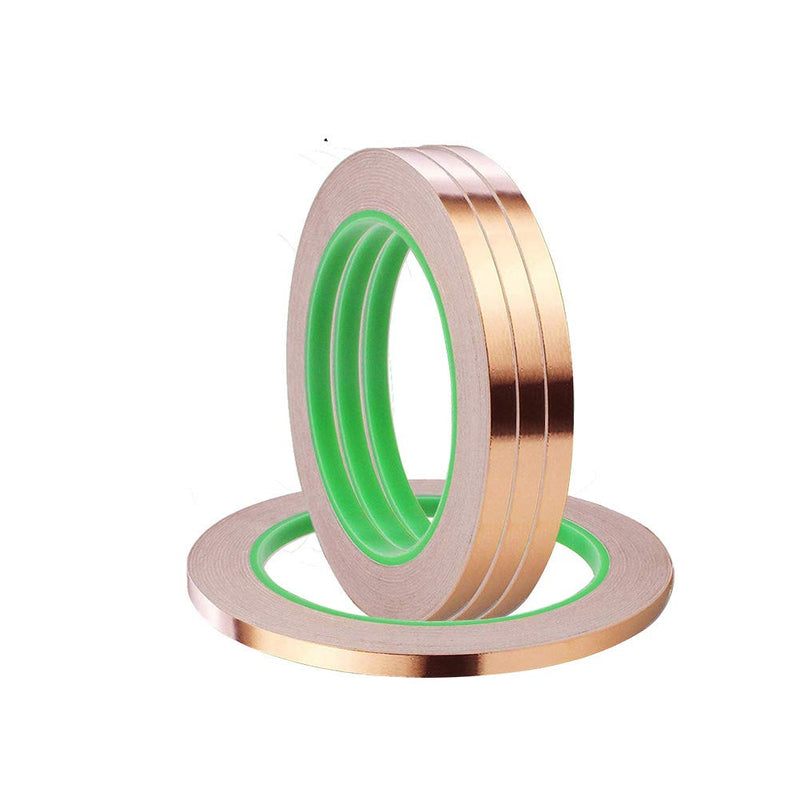 [Australia] - 4 Pack Copper Foil Tape,Copper Tape Double-Sided Conductive Adhesive for EMI Shielding,Paper Circuits,Electrical Repairs,Grounding(1/8"x21.9yards) 