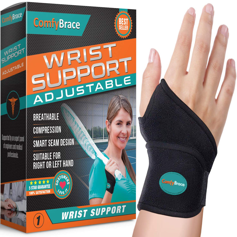 [Australia] - ComfyBrace-Premium Lined Wrist support /Wrist Strap/Carpal Tunnel Wrist Brace/ Arthritis Hand Support -Fits Both Hands-Adjustable Fitted 