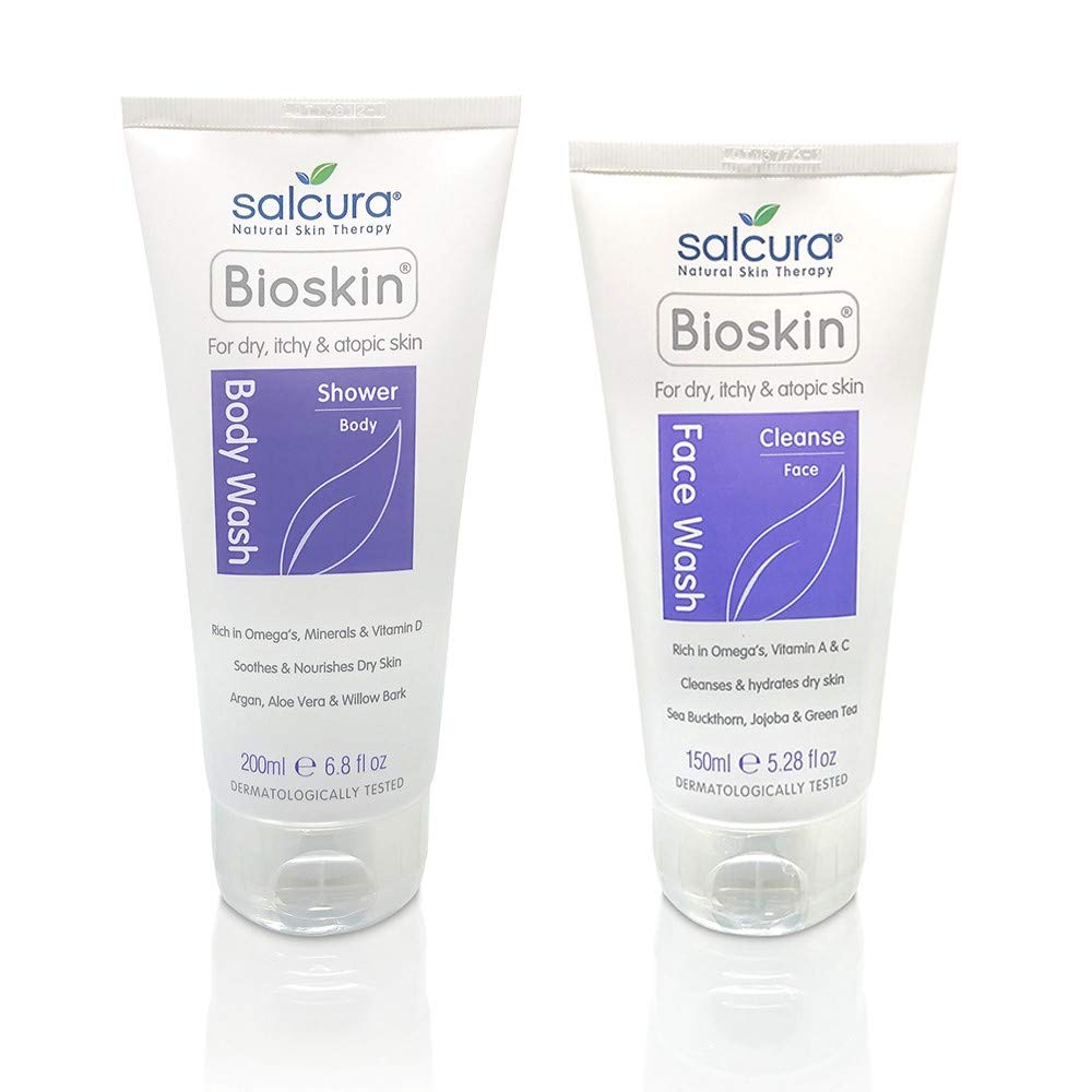 [Australia] - Salcura Natural Skin Therapy, Bioskin Face Wash 150ml & Bioskin Body Wash 200ml Duo Pack No-Nasties, Suitable for Anyone Prone to Eczema Or Dermatitis Duo Pack 